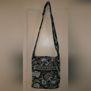 VB Crossbody Bag w/ matching Trifold Wallet - Java Blue Pattern Retired